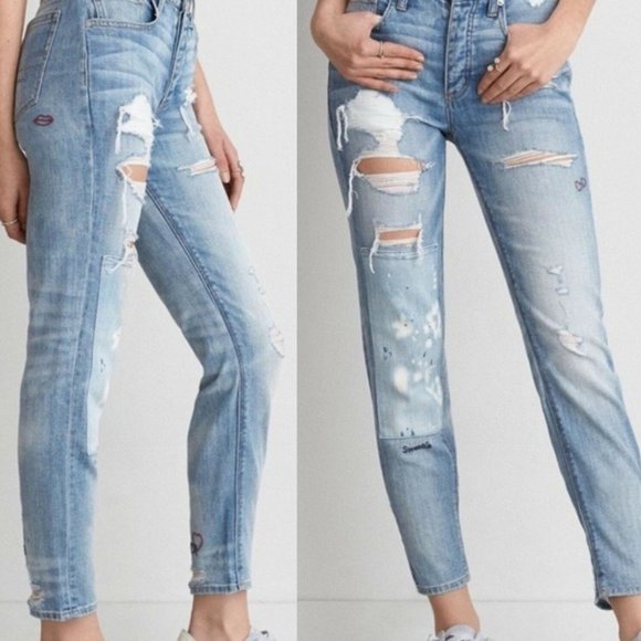 American Eagle Outfitters Denim - American Eagle Doodle Me Up Hi Rise Jeans HW8529
